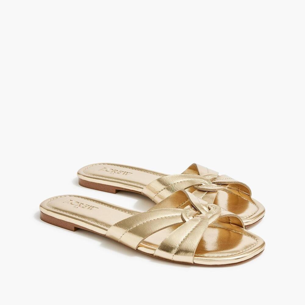 NWT J Crew Factory‎ Stitched slide sandals - Size 6